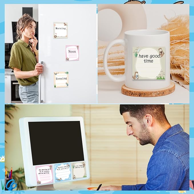 Otter Sticky Notes Gifts, 9 Pack Cute Sea Otter Notepads 3x3 Inch Gifts for Coworkers Students, Ocean Animals Post Memo Pads Office School Supplies for Men Women (450 Sheets)