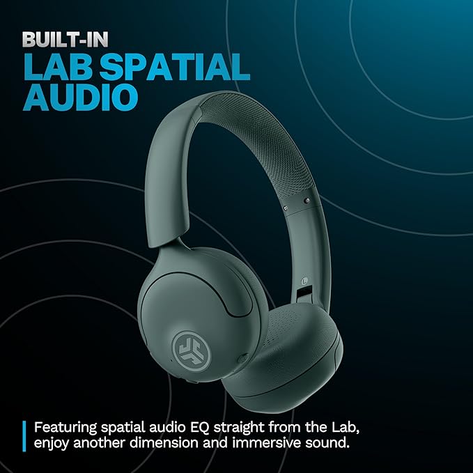 JLab Go Lux ANC Wireless Headphones, Sage, Hybrid Active Noise Cancelling, Premium On-Ear Bluetooth Headset, Customizable Sound, Be Aware Mode, Cloud Foam Comfort, Multipoint Connection