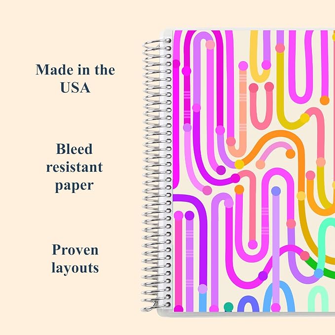 Erin Condren 7" x 9" Spiral Bound Dot Grid Journal Notebook, Bullet Journal with 160 Pages, Thick Paper for Planning, Sketching, Note Taking, Journaling and Organizing, Journey