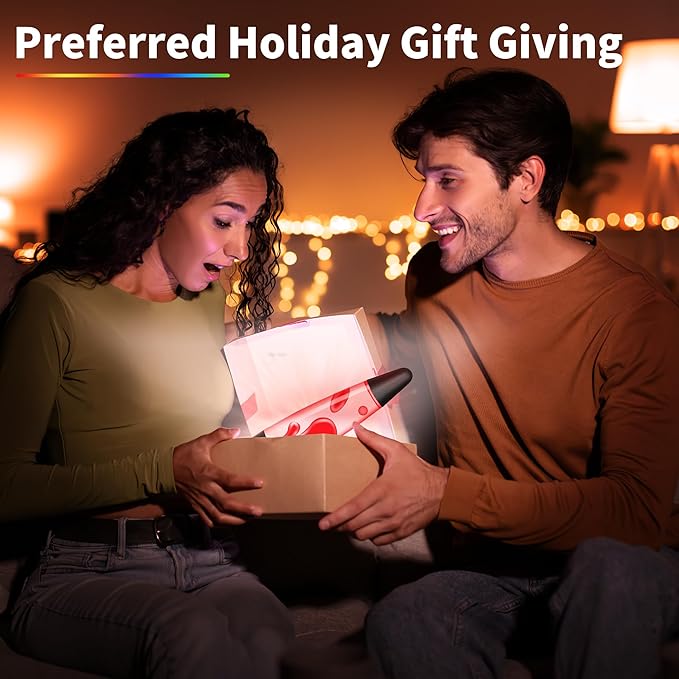 16" Liquid Motion Lamp LED Relaxing Night Light with Black Base 17 Color Changing Motion Lamp with Remote Clear Liquid and White Wax Motion Lamp for Home Decor Gifts Kids