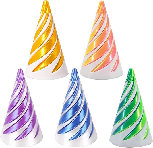 5Pcs Spiral Cone Fidget Toy,Impossible Cone Impossible Pyramid Passthrough Toy,3D Printed Spiral Cone Fidget Toy,Mini Vortex Thread Illusion Desktop Deco Souvenir Gift for Anxiety Relaxing