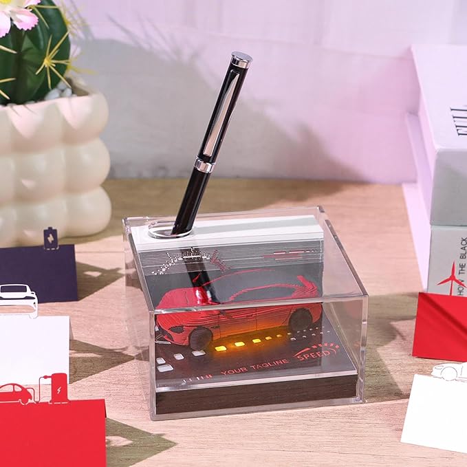 3D Timepiece Calendar 2026 Paper Art Memo Pad with LED Light – Tear-Away Desk Calendar for Record, Planner & Habit Tracker, Bookmark, Gift & Decorative Office Decor