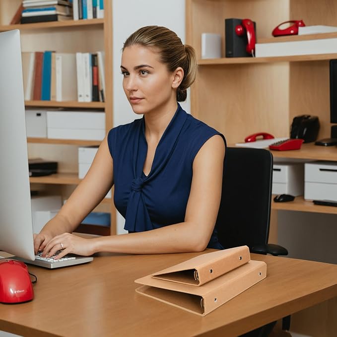 A6 Kraft Binder 6-Holds Round Ring Binder 2 Pack, Durable Binding Hard Cover Protector for Journal,Notebook,Inserted Sheets and Refill Paper,Fit for A6 6-Hole Paper(A6 Size)