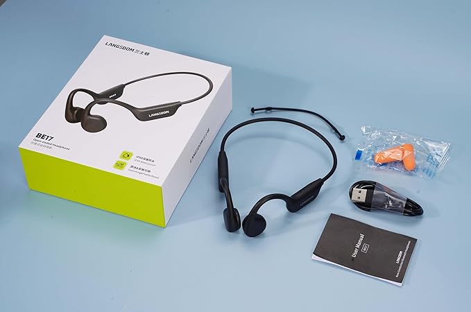 Bone Conduction Headphones IPX8 Swimming Waterproof Dustproof Sweatproof MP3 Player Headset Underwater Music Player 32GB Memory, Open-Ear Wireless Bluetooth 5.4 with Mic for Running, Cycling