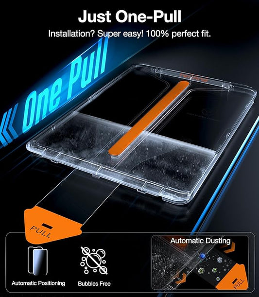 TORRAS for iPad Air 13 Inch Screen Protector M3 2025 & M2 2024, Military Grade Shatterproof [TOP 9H+ Tempered Glass＆ One-Pull Installation] Anti-Scratch, Bubble Free, HD Clarity