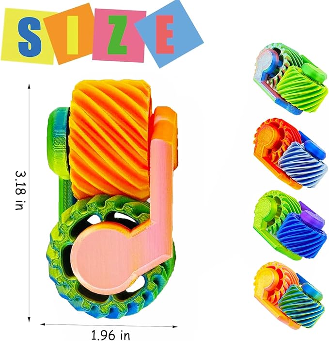 2Pack 3D Printed Spiral Fidget Spinner Toys Gears,Fidget Toys for Kids Adults, Sensory Toy for Anxiety Stress Relief, Novelty Gifts for Friends,Valentine Christmas Classroom Gifts for Kids