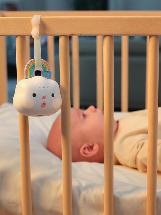 Smily Mia Portable Sound Machine for Babies |White Noise Machine Baby| Sleep Soother |14 Soothing Sounds | Shush | Travel | Registry Gift | Baby Shower | New Born Essentials, Attach to Stroller/Crib