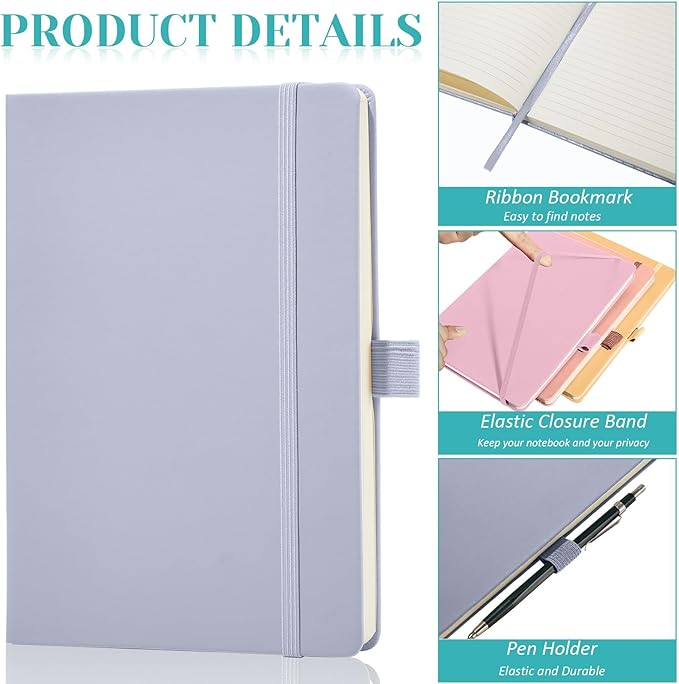 Laumoi 14 Pack Lined Journal Notebooks 5.5 x 8.2 Inch A5 Hardcover Notebook College Ruled Notepad with Pen Holder PU Leather Ruled Lined Journals for School Business Work Writing (Candy Color)