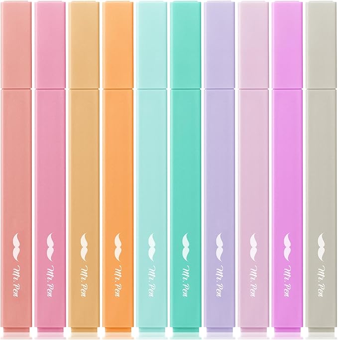 Mr. Pen- Aesthetic Highlighters, 10 Pack, Chisel Tip, Candy Colors, Cute Highlighters Assorted Colors, Cute Highlighters for School Highlighters, Highlighter Set, Pastel Highlighters