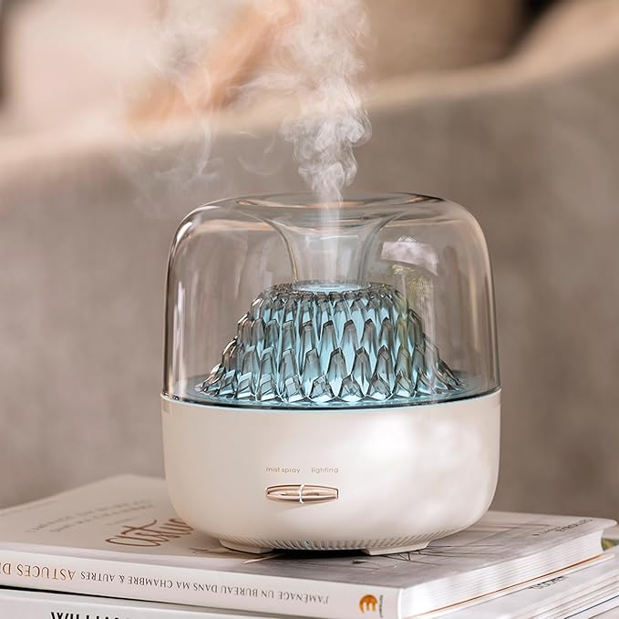 Essential Oil Diffuser,Portable Humidifier with Cool Mist, 7 Colors Night Light, and Auto Shut-Off,Perfect for Home, Office, and Yoga (White)