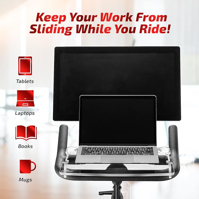TFD The Tray3D | Compatible with Peloton Bike Gen 3 & Bike+ (Both Models), Made in the USA, Laptop & Desk Tray Holder | Designed with Premium Grade Acrylic Materials - The Ultimate Peloton Accessories