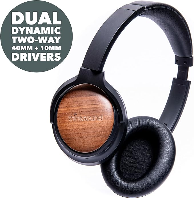 ov202w Over Ear Noise Cancelling Headphones, 100+ Hours of Listening ANC Hybrid Active Noise Canceling Battery Best HiFi Headset for Studio Monitor, Beats, Musicians, Gym, Guitar, Bass