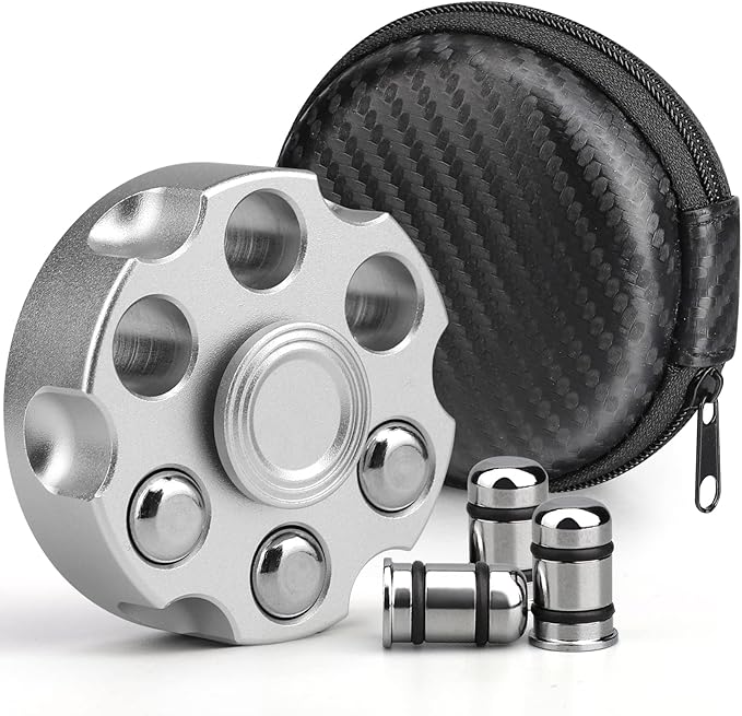 Fidget Spinner Toy for Adults Kids, Cool Sliver Alloy Hand Finger Cube Spinner, Stress Relief Anti Anxiety Fidget Block Fidget Toy for OCD, Sensory Spinning Desk Toys Gifts Party Favors