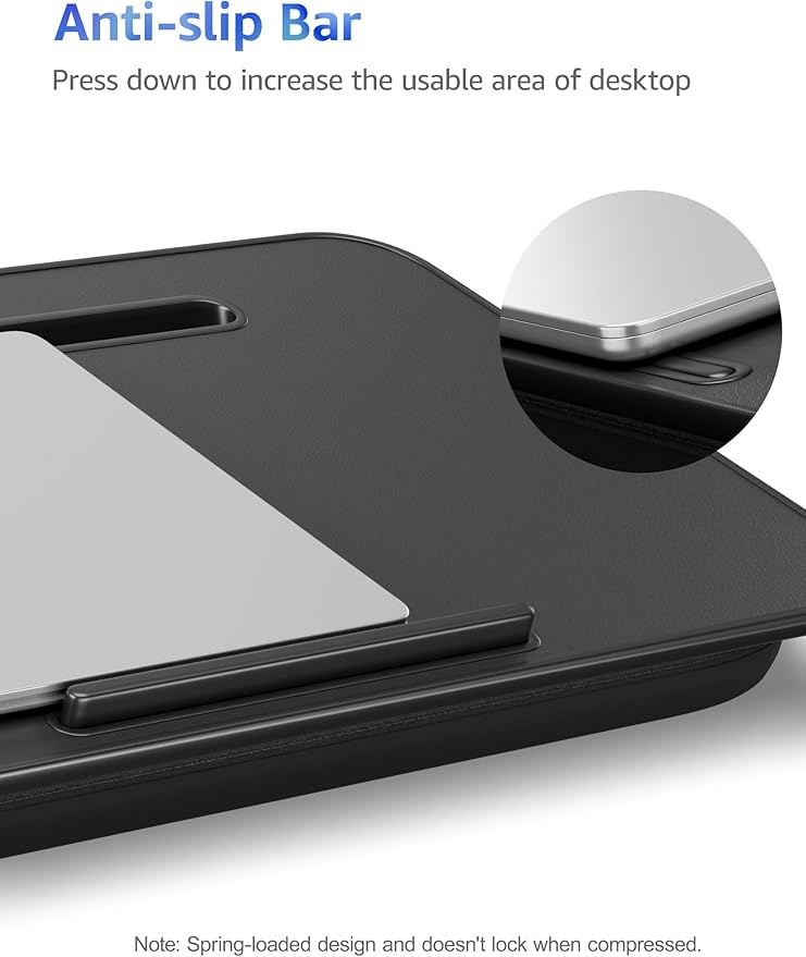 Lap Desk - Portable Laptop Stand & Stand, Fits Up to 17.3 in, Washable Cushion, Built-in Phone Holder & Mouse Pad - Gaming, Eating, Writing, Working on Bed, Couch,Floor - L.DOCTOR(Large, Black)