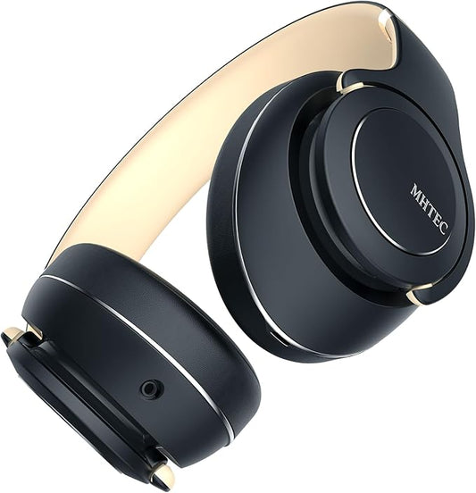 Bluetooth Headphones Over Ear, 90 Hours Playtime Wireless Headphone with 3 EQ Modes, Noise Isolating HiFi Stereo with Deep Bass, Microphone, Soft Earpads for Cellphone/PC
