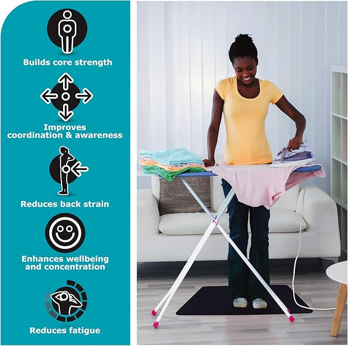 Ultralux Anti-Fatigue Standing Comfort Mat, Thick Non-Slip Cushioned Kitchen Floor Mat 3/4” Thick 20" x 32" Premium Durable Ergonomic Multi-Use Standing Support Pad, Home, Office, Kitchen Rug, Black