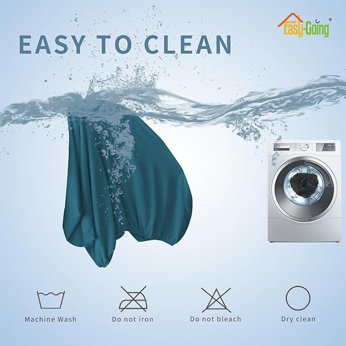 Easy-Going Stretch 3 Pieces Couch Cushion Covers for Sectional Sofa Left/Right L Shape Chaise Lounge Sofa Seat slipcover Anti-Slip Sofa Cover Soft (2 Seater + 1 Chaise, Peacock Blue)