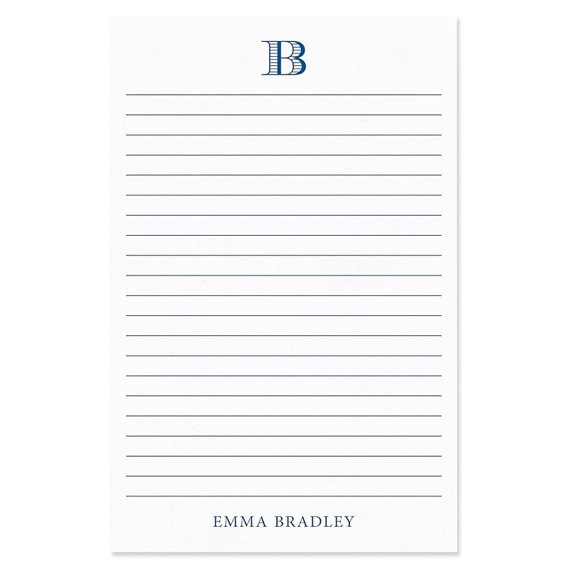 Personalized Notepad with Monogram and Name, Monogrammed Stationery 50 or 100 Sheets Lined or Unlined in Choice of Colors, Tear off Note Pad, Memo Pad, To Do List (Style #1)