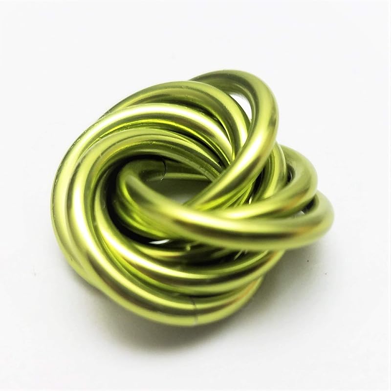 Möbii Fidget Ball (Solid Color): Quiet Mobius ADHD Anxiety Stim Stress Relief Toy Tool for Home Travel Office or Desk (Small, Half, Lime Green)