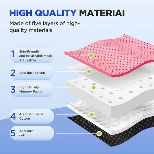 Seat Cushion for Office Chair – Memory Foam Car Seat Cushion for Sciatica, Tailbone, Back & Hemorrhoid Pain Relief U-Shaped Ergonomic High-Density Breathable Foam with Non-Slip Base (Pink)