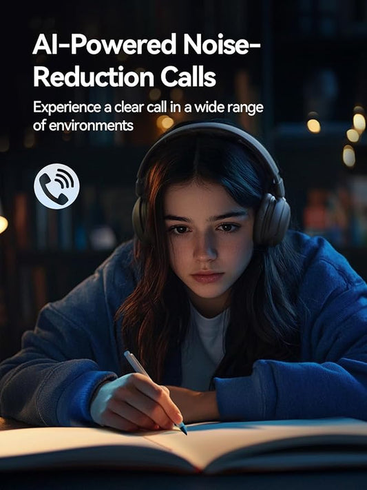 1MORE HQ20 Wireless On-Ear Headphones with Microphone, 85dB Safe Volume, 65H Playtime, Lightweight Foldable Bluetooth Headphones for School/Travel, Android and iOS Compatible, Black