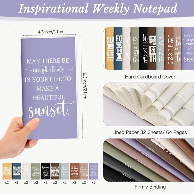 Spakon 20 Sets Christmas 2026-2027 Pocket Weekly Planners with Pens Inspirational Mini Daily Journal To Do List Goals Notepad Employee Appreciation Gift for Coworker Medical Assistant(Simple)