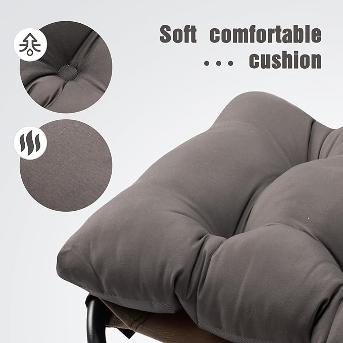 AbocoFur 15"(H) Folding Footrest Stool, Accent Padded Sofa Foot Stool for Lazy Chair, Upholstered Small Foldable Ottoman, Metal Frame Portable Foot Rest Ottoman for Lazy Chair, Bedroom, Dark Grey