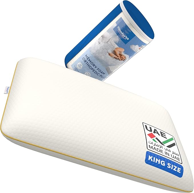 Ergonomic Memory Foam Pillow for Neck Pain Relief - Ergonomic 27.5x17.7 Neck Cervical Support Pillow for Sleeping - Side and Back Sleepers, Medical Orthopedic Foam Pillow - Medium Firm