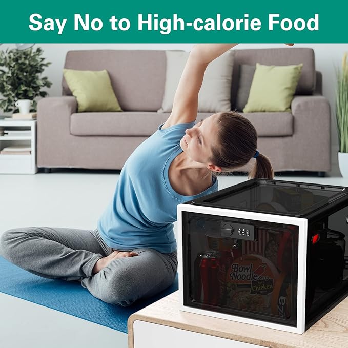 iBune Large Medication Lock Box, Lockable Medicine Storage Box for Medicine Safe/Phone/Refrigerator/Personal Items/Home/Office/Dorm, Black