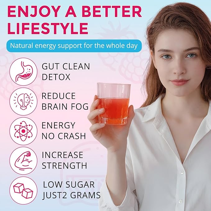 Super Yerba Mate, Yerba Mate Instant Tea Powder ，Low Sugar Content， Clean Energy & Focus Boost，Digestive Support with Antioxidants， Raspberry Lemonade Flavor (30 packs)