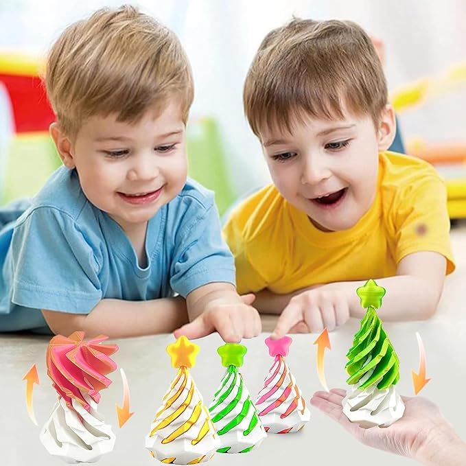 3 Pack Spiral Cone Fidget Toy, Pyramid Passthrough Sculpture, Mini Cones Pass Through Pyramid Fidget Toy for Stress and Anxiety Relaxing