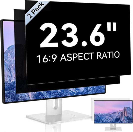 [2 Pack] 23.6 Inch Computer Privacy Screen for 16:9 Aspect Ratio Widescreen Monitor, Eye Protection Anti Glare Blue Light Computer Monitor Privacy Filter, Removable Anti-Scratch 23.6 Protector Film