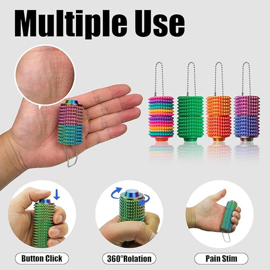3PCS Little Ouchies Fidget Toy, Spike Roller Toy, Adults Pain stim Fidget Toy, Press and Rotate Adults Spiky Sensory Toys, Portable ADHD Toys, Novelty Gifts