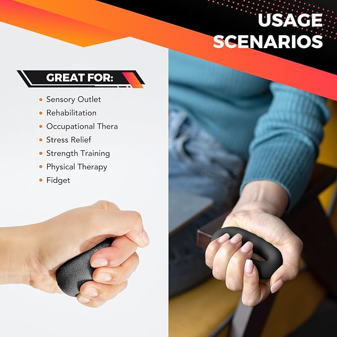 Grip Strength Trainer Kit (5 Pack) with Hand Grip Strengthener Electronic Counting, Forearm Strengthener, Finger Exerciser, Stress Relief Ball, and Forearm Workout Ring for Hand Therapy Forearm Strength Training