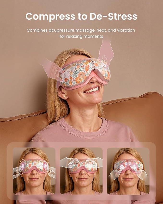 RENPHO Eyeris 1 Gifts for Mom, Eye Massager with Heat Birthday Gifts for Dad Women Men Her Him Eye Mask for Migraines, Eye Care, Migraine Relief