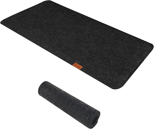 Large Felt Desk Protective Pad, 80X40cm/32''X16'' Non-Slip Felt Desk Mat Extended Gaming Mouse Pad Large Desk Pad Protector for Keyboard, Computer, Mouse, Laptop (Dark Grey)
