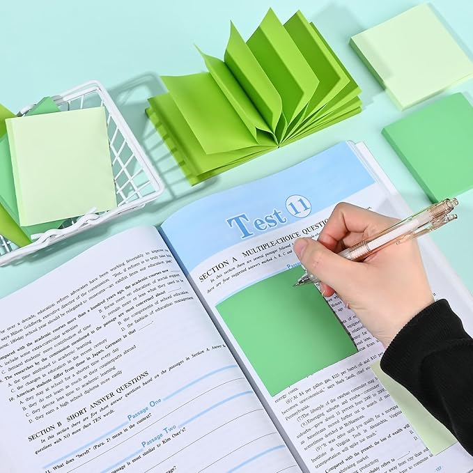 BAYTORY 640 Sheets Pop Paper Up Sticky Notes, 3 x 3 Inches, Self-Sticky Note Pads, Green Gradient Sticky Pads, Memo Pads for School Office Home Desk Accessories (Green Series)