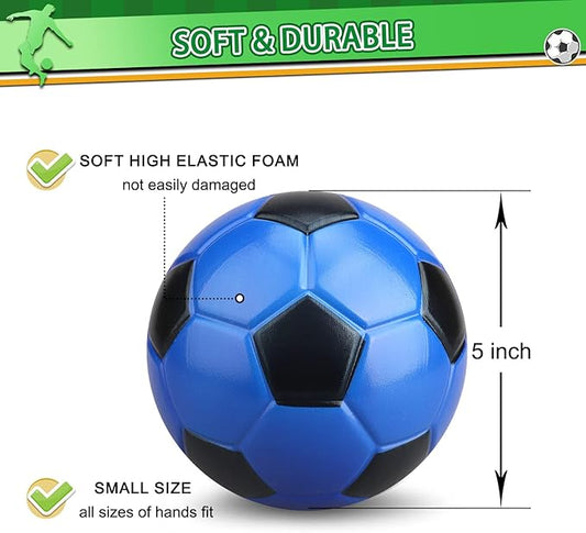 5 Inch Foam Mini Soccer Balls for Indoor Mini Soccer Hoops, Soft Squishy Soocer Slow Rising| Swimming Pool Balls Beach Balls Great Sport Gift for Adults & Kids Sensory Stress Balls No Need Pump