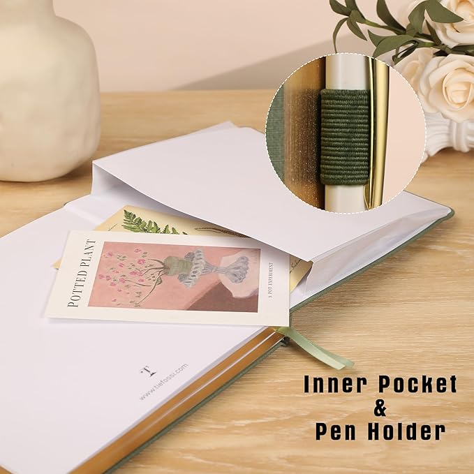 TIEFOSSI Dotted Journal Notebook, Dot Grid Notebook for Women Men, Hardcover PU Leather Journal, 160 GSM Thick Paper, 160 Numbered Pages with Gold Edges, 8 x 8 Square Diary