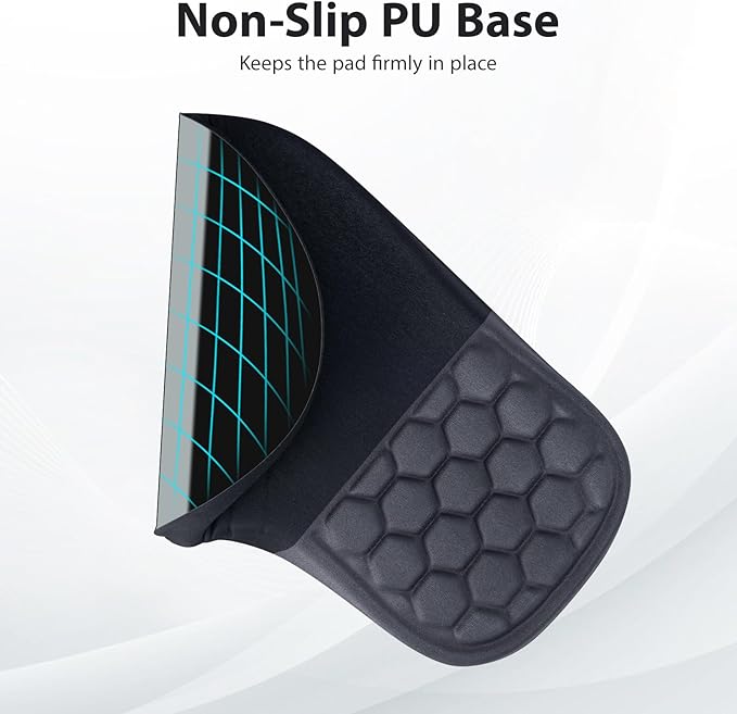 3 in 1 Ergonomic Mousepad with Wrist Rest, Gaming Keyboard Mouse Pad with Wrist Support Non-Slip Base Massage Design, Pain Relief (Black/Grey)