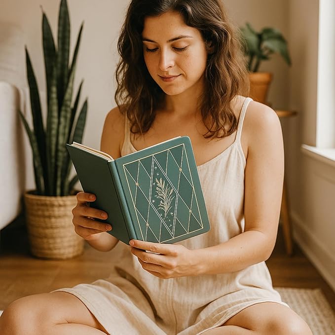 Dot Grid Journal with 160GSM Thick Paper, 192 Pages, A5 Dotted Notebook for Work, School, Travel | 180° Lay Flat, Foil Stamped Cover, Elastic Band, 2 Bookmarks & Inner Pocket,Dark Green