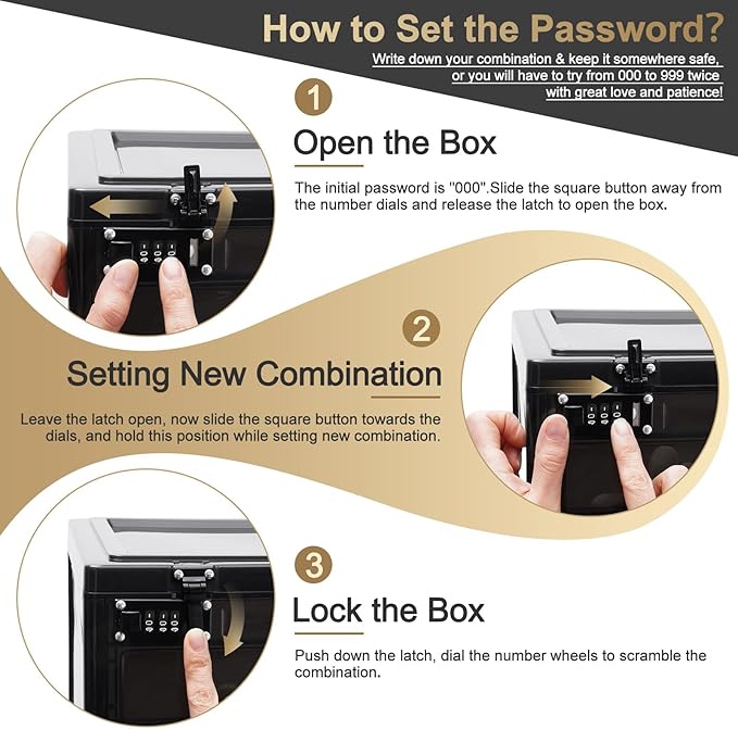 Lalifebuss Large Lock Box for Personal Items, 24 Litre Combination Lockable Storage Box for Office Locker/School/Medicine/Snacks/Phone Jail/Electronic/Home