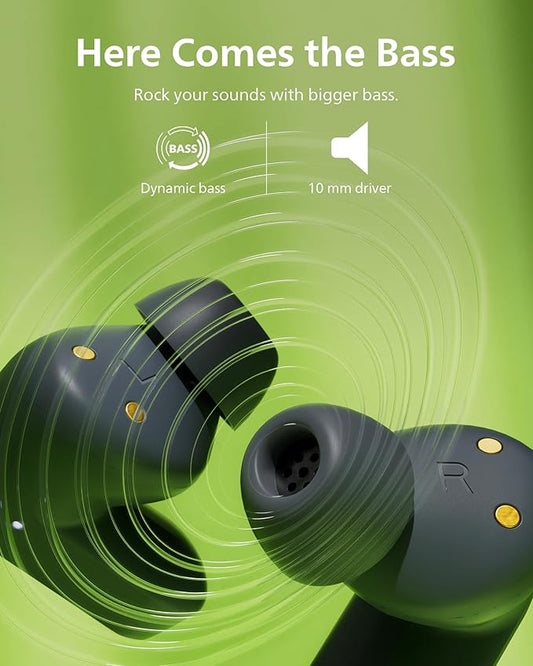 PHILIPS TAT3519 Wireless Earbuds,True Wireless Headphones with Noise Canceling Pro,Dynamic Bass,Clear Call,24 H Battery Life,Fast Charging,Bluetooth 5.3,IPX4,App/Touch Control,Black