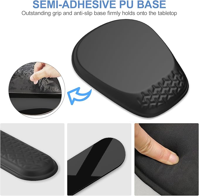 Mouse Pad with Wrist Rest, Comfortable Keyboard Wrist Rest, Memory Foam Wrist Rest for Computer Keyboard, Ergonomic Mouse Pad Set for Easy Typing & Pain Relief for Office Black