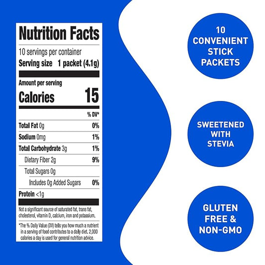 Aiya Sugar-Free Sweetened Matcha To Go Sticks - Stevia Sweetened Packets, Premium Japanese Matcha Powder, Gluten-Free - 10 Single-Serving Sticks