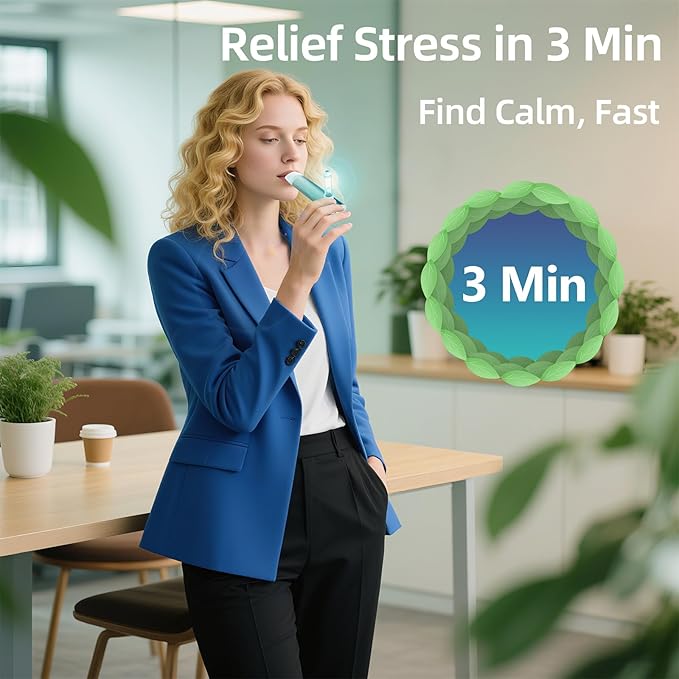 Portable Breath Balancer 3 Minutes of Quick Decompression and Sleep aid,Relieves Anxiety and Improves Focus,Sports Recovery Artifact & Corporate Health Gift & Family Mindfulness Gift (Light Green)