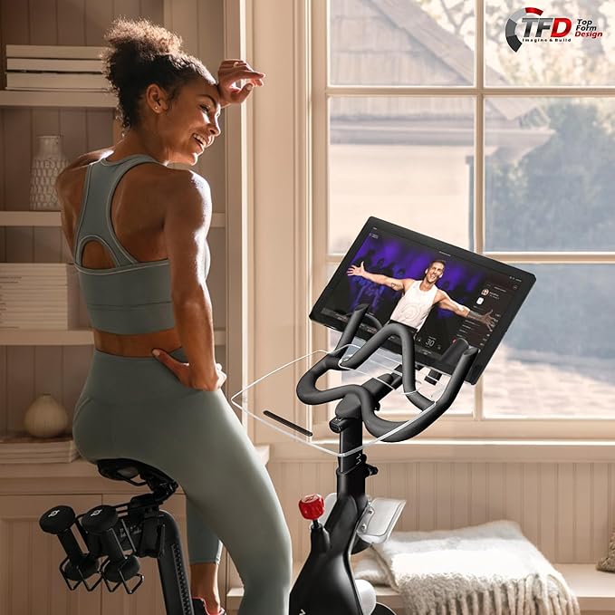 TFD The Tray-E | Compatible with Echelon Connect EX-4S+, EX5, EX-5S-10 & EX-5S-22 (Models), Made in The USA - Desk Tray for Desk Bike - Acrylic Holder for Laptop, Phone, Books & More - Desk Equipment