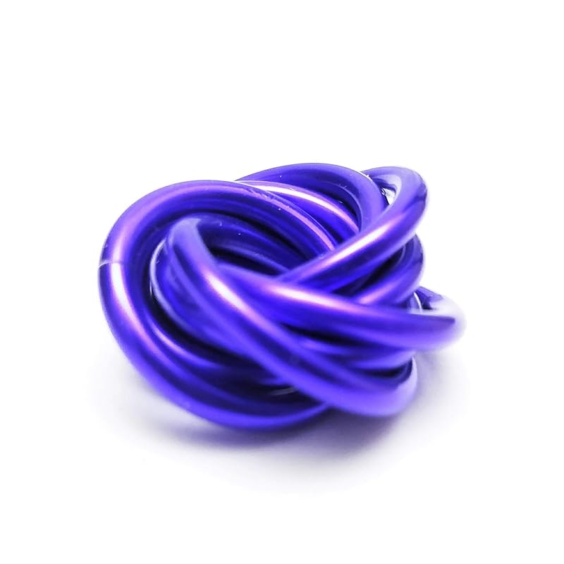 Möbii Fidget Ball (Solid Color): Quiet Mobius ADHD Anxiety Stim Stress Relief Toy Tool for Home Travel Office or Desk (Small, Half, Ultra Violet)