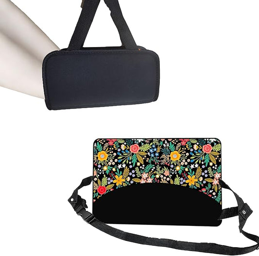 Foot Hammock for Plane Travel Essentials Relax Your Foot Rest for Airplane Gadgets Adjustable Airplane Travel Accessories for Flight Essentials,Office,Desk(Flower, 1 Pack)