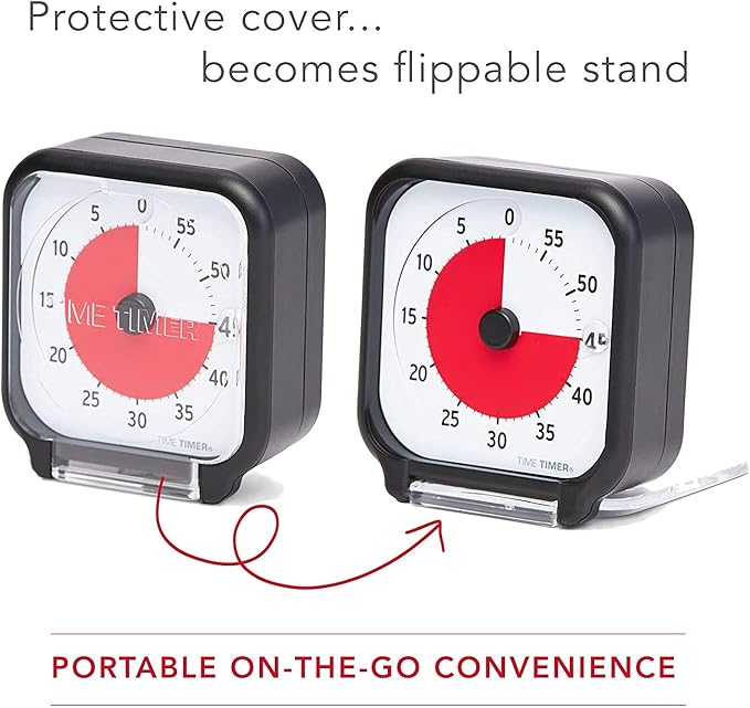 Time Timer 3 inch Visual Timer — 60 Minute Kids Desk Countdown Clock with Dry Erase Activity Card and Desktop App Access — for Kids Classroom, Homeschool Study Tool, Task Reminder, Home and Kitchen